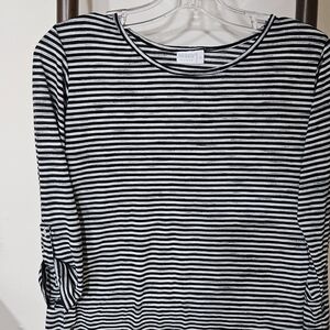 Black and White Striped Women's Top